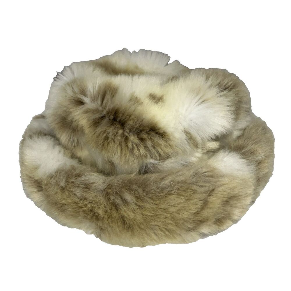 Dillards Faux Fur Earthtones Hat O/S Made In Canada Acrylic/Polyester